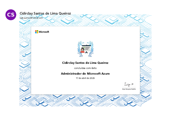 Imagem do certificado Administrador do Microsoft Azure